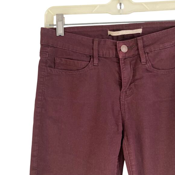 Vince Calgary Dark Raisin Maroon Zip Leg Skinny Low Rise Tailored Jeans Size 27 - Picture 12 of 16
